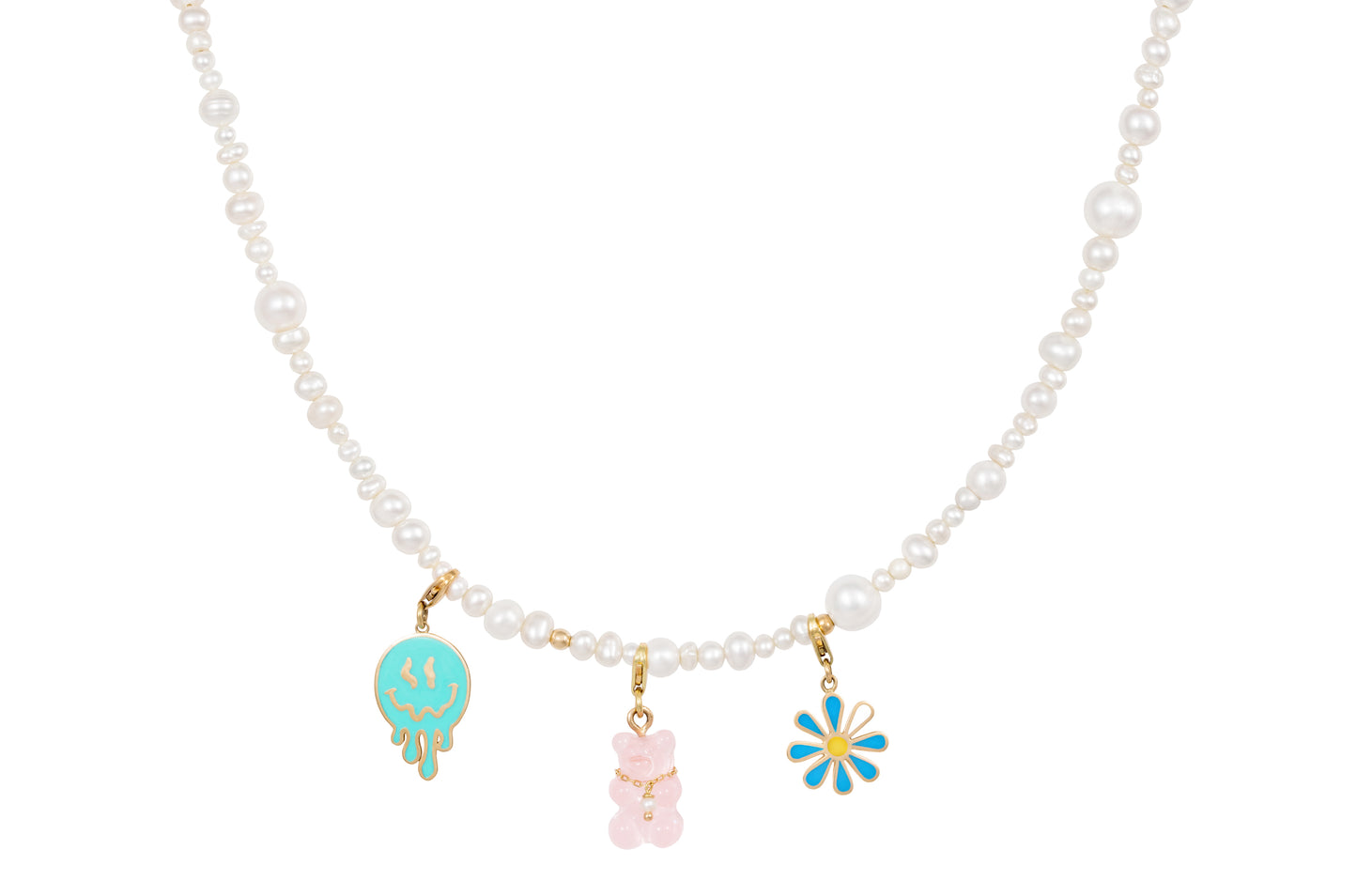 LRJC Bubbly Pearl Necklace 18K Gold