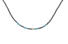Load image into Gallery viewer, LRJC Silver Ball Turquoise with Hematite Necklace
