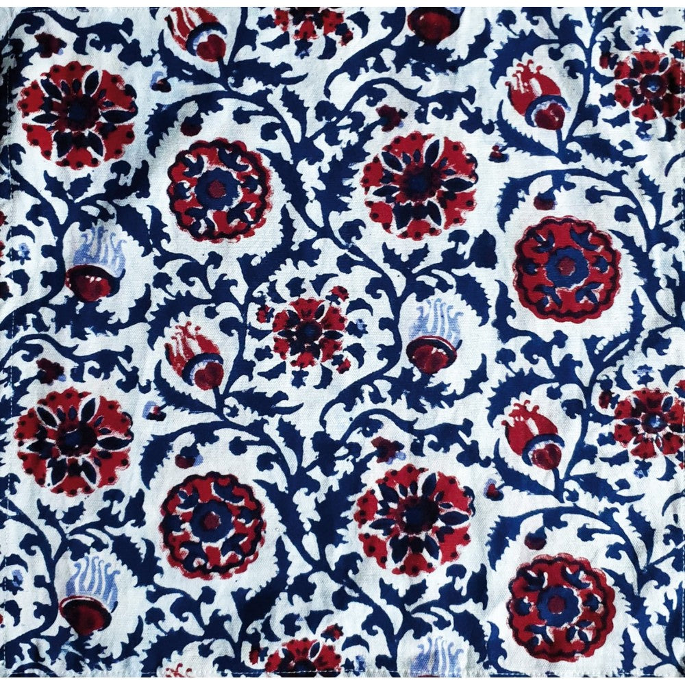 Les Ottomans Block Print Tablecloth - Floral
